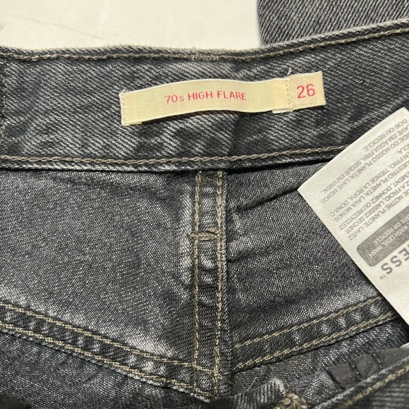 Levis Womens Such A Doozie Black 70s High Rise Premium Flare Jeans Size 26 X 32 - Picture 6 of 10